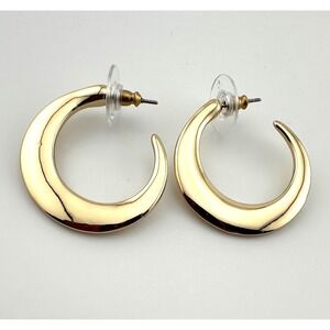 EXPRESS Gold Tone 1" Hoop Stud Earrings NWT